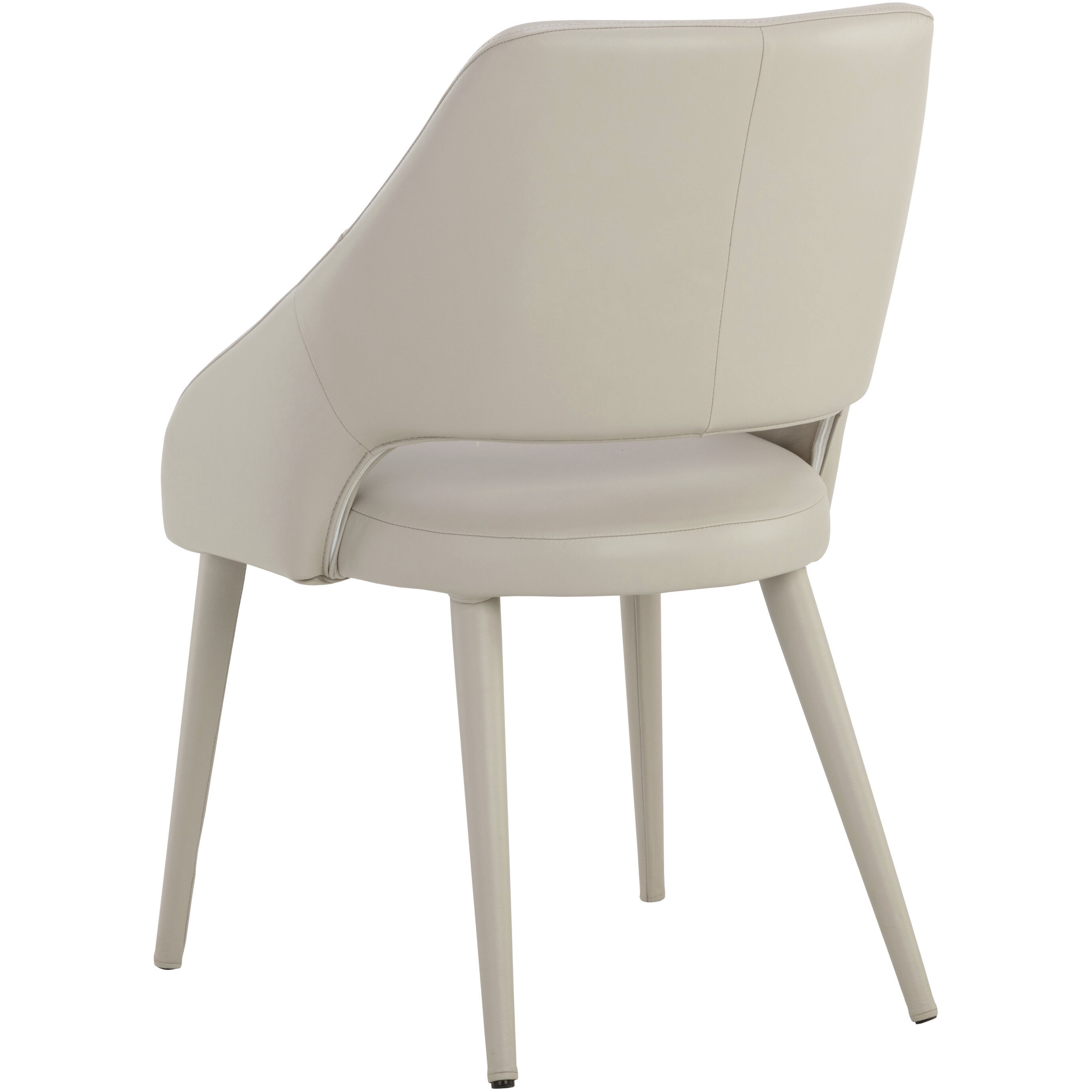 Galen Linea Light Grey Leather Dining Armchair